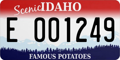 ID license plate E001249