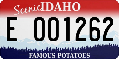 ID license plate E001262