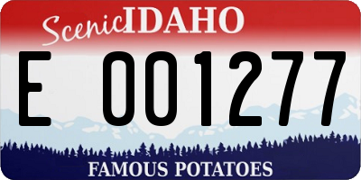 ID license plate E001277