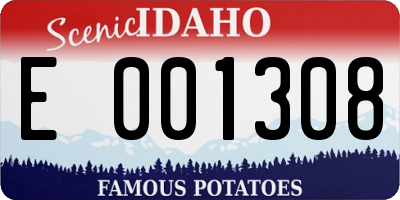 ID license plate E001308