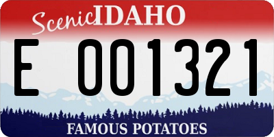 ID license plate E001321