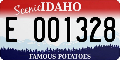 ID license plate E001328