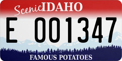 ID license plate E001347