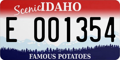 ID license plate E001354