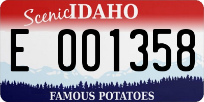 ID license plate E001358