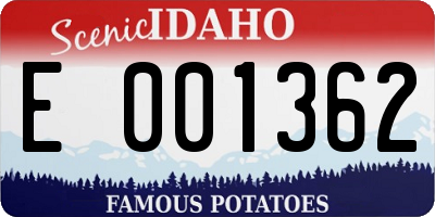 ID license plate E001362