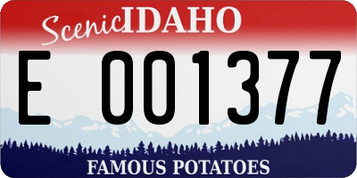 ID license plate E001377