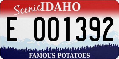 ID license plate E001392
