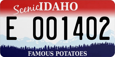 ID license plate E001402