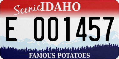 ID license plate E001457