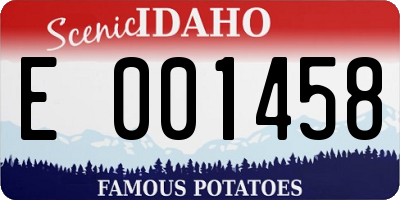 ID license plate E001458