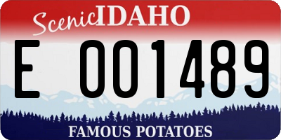ID license plate E001489
