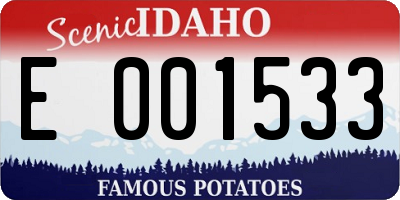 ID license plate E001533