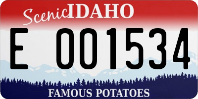 ID license plate E001534