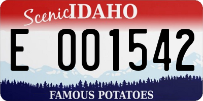ID license plate E001542