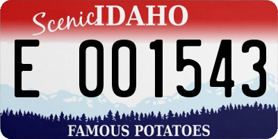 ID license plate E001543