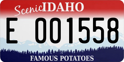 ID license plate E001558