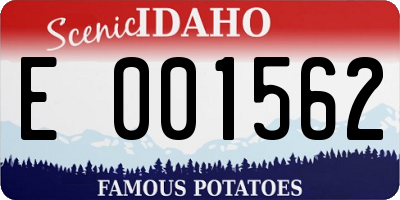 ID license plate E001562