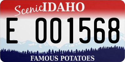 ID license plate E001568