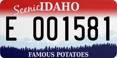 ID license plate E001581