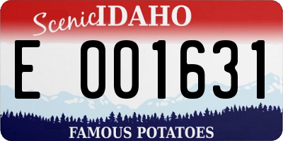 ID license plate E001631