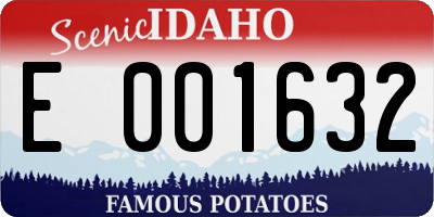 ID license plate E001632