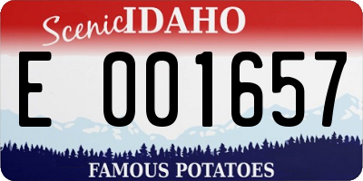 ID license plate E001657