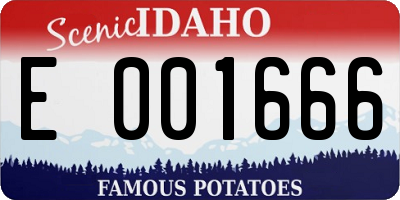 ID license plate E001666