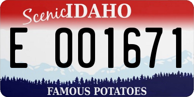 ID license plate E001671