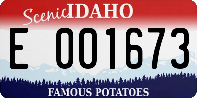 ID license plate E001673