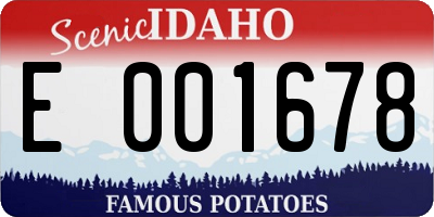 ID license plate E001678