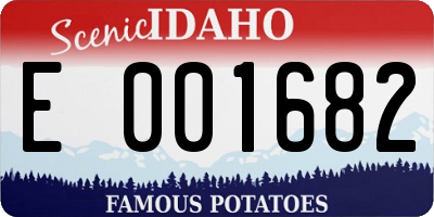 ID license plate E001682