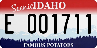 ID license plate E001711