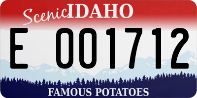 ID license plate E001712