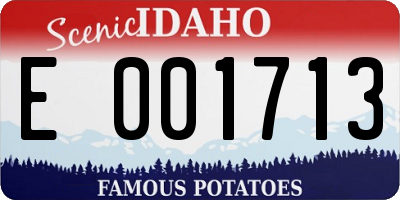 ID license plate E001713