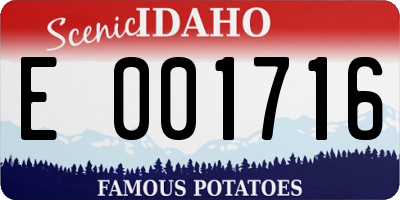 ID license plate E001716