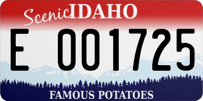 ID license plate E001725