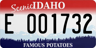 ID license plate E001732