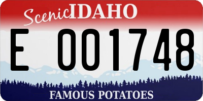 ID license plate E001748