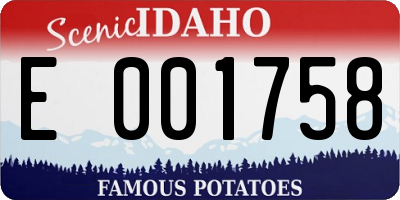 ID license plate E001758