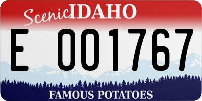 ID license plate E001767