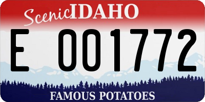 ID license plate E001772