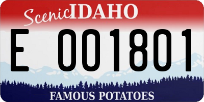 ID license plate E001801