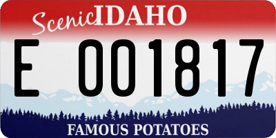 ID license plate E001817