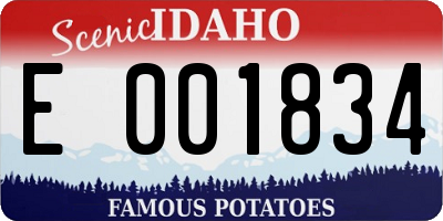 ID license plate E001834