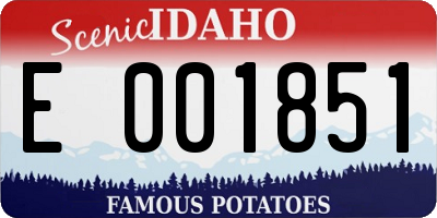 ID license plate E001851