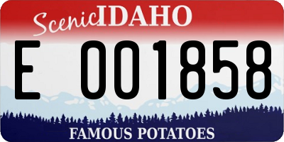 ID license plate E001858