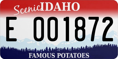 ID license plate E001872