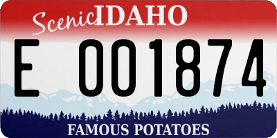 ID license plate E001874
