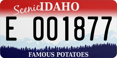 ID license plate E001877